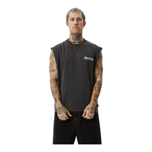 Afends Destroyer Sleeveless Tee - Stone Black