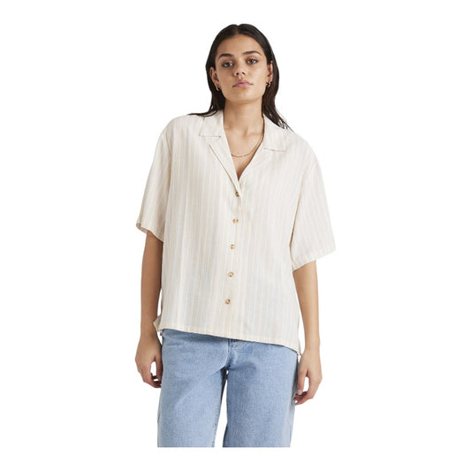 RVCA Beat Stripe Overshirt - Cloud