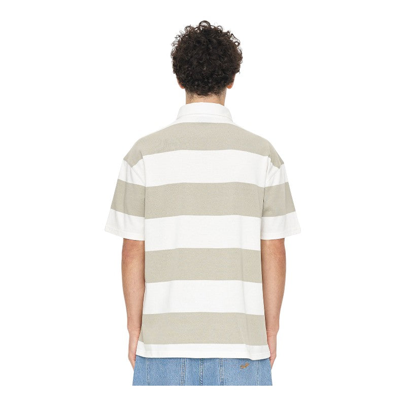 Huffer Stripe Grand Rugby Tee - Moonrock/Chalk