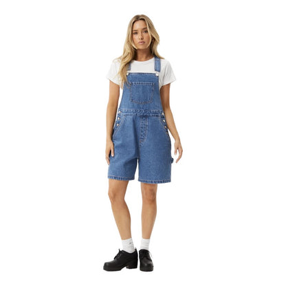 Afends Lil Louis Denim Overall - Worn Blue