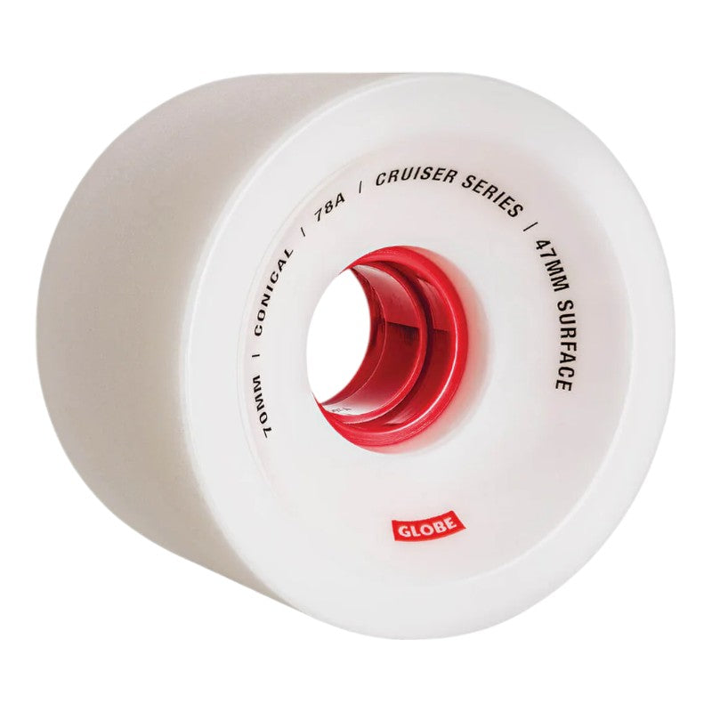 Globe Conical Cruiser Wheels 70mm - White/Red