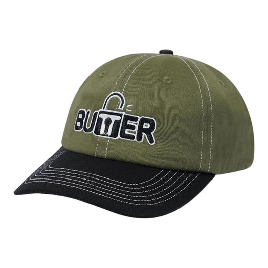 Butter Goods Lock 6 Panel Cap - Army/Black