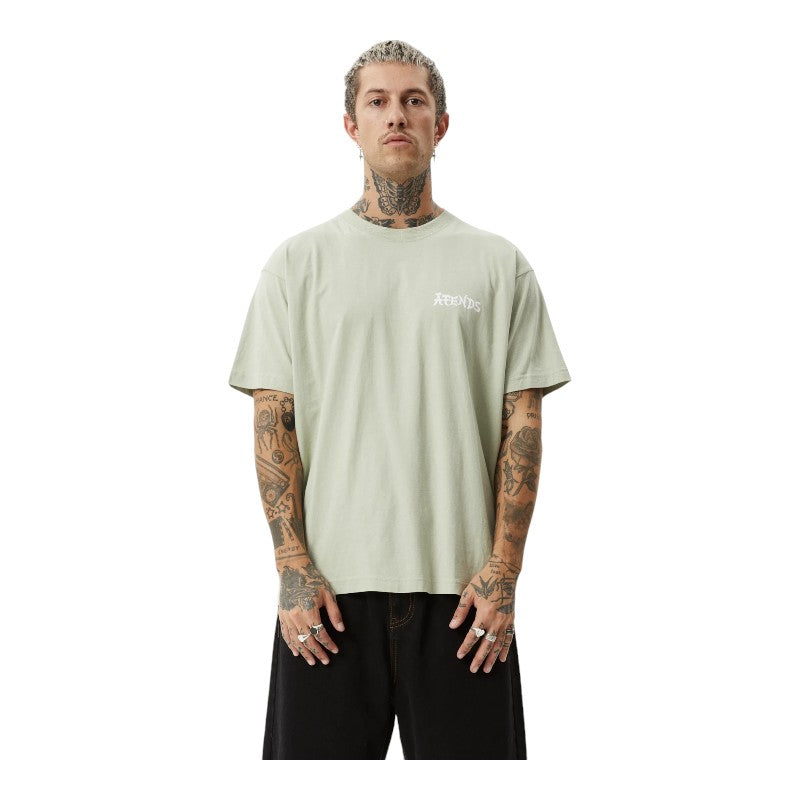 Afends Destroyer Boxy Fit Tee - Eucalyptus